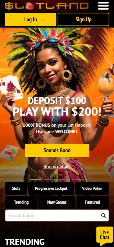 Slotland Casino mobile games selection