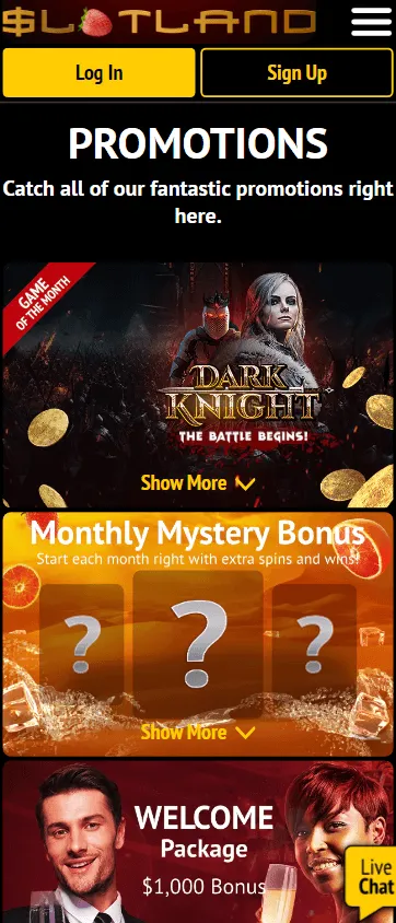 Slotland Casino mobile promotions
